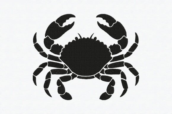 Crab Silhouette Embroidery Design