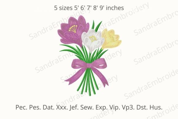 Crocus Flower Bouquet Embroidery Design Review