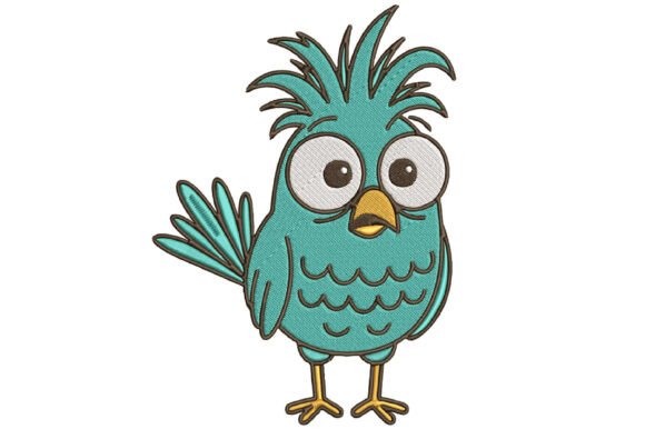 Funny Blue Bird Embroidery: A Charming Touch for Handmade Gifts