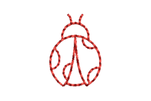 Ladybug Outline Redwork Embroidery