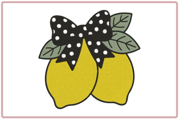 Lemon Coquette Bow Embroidery: A Zesty Touch for Boutique Apparel