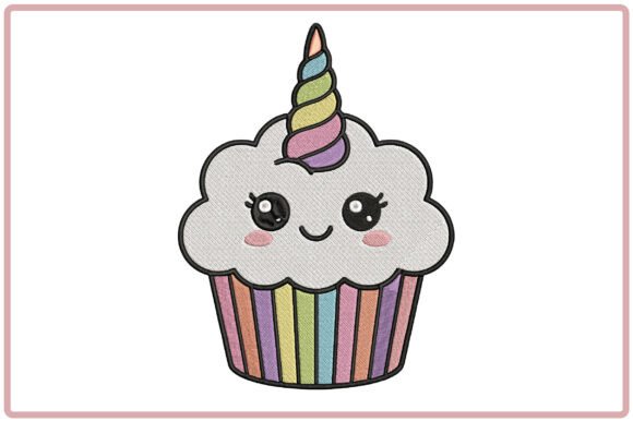 Magical Unicorn Cupcake Embroidery