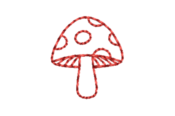 Mushroom Outline Redwork Embroidery Review