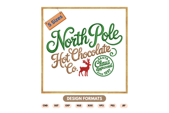 North Pole Hot Chocolate Co Embroidery