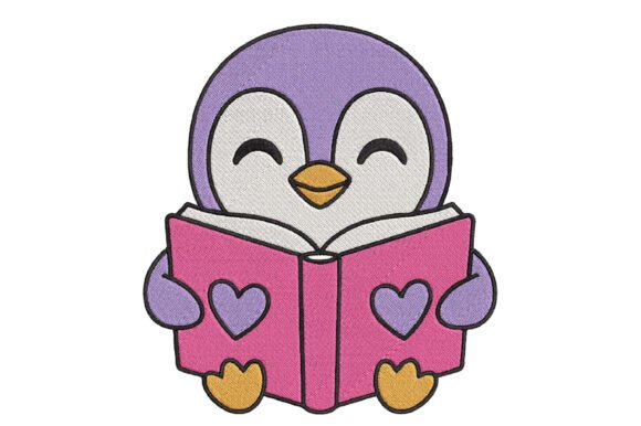 Penguin Reading Book Embroidery: A Designer’s Review for Boutique Sweatshirts