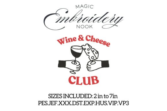 Wine Cheese Club Embroidery Design Review
